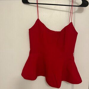 Zara - Red Stretch Peplum Top - NWT